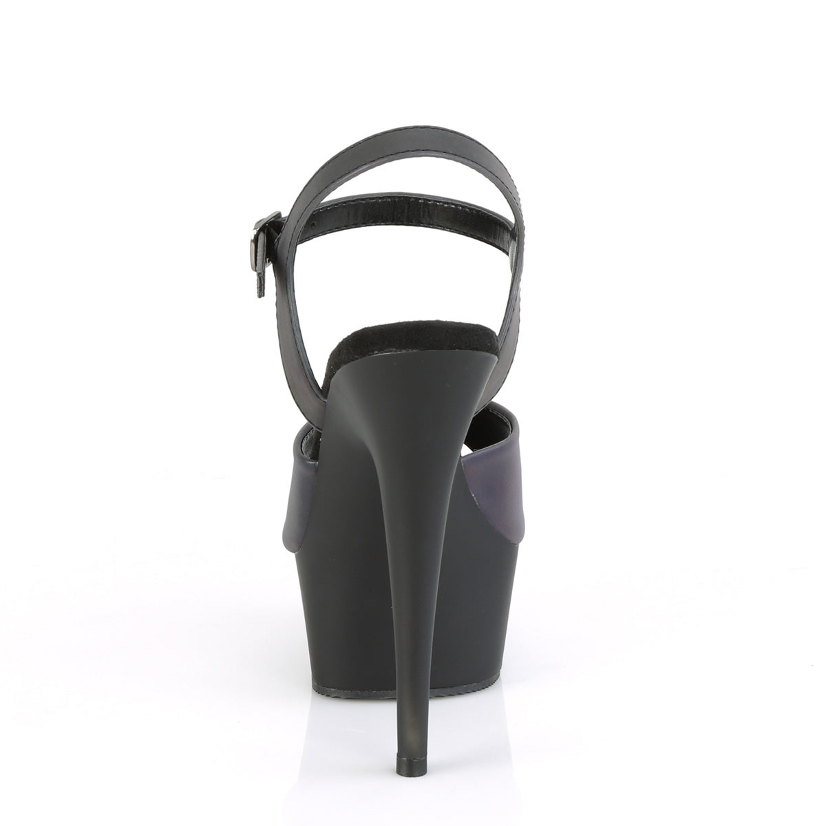 DELIGHT-609REFL *6" Heel, 1 3/4" PF Ankle Strap Sandal w/Reflective Effect