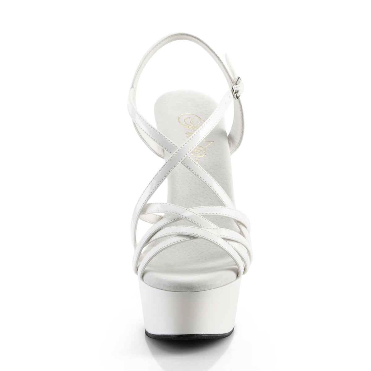 DELIGHT-613 6" Heel, 1 3/4" PF Criss-Cross Strap Sandal