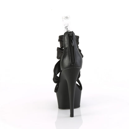 DELIGHT-620 6" Heel, 1 3/4" PF Ruched Ankle Strap Sandal, Back Zip