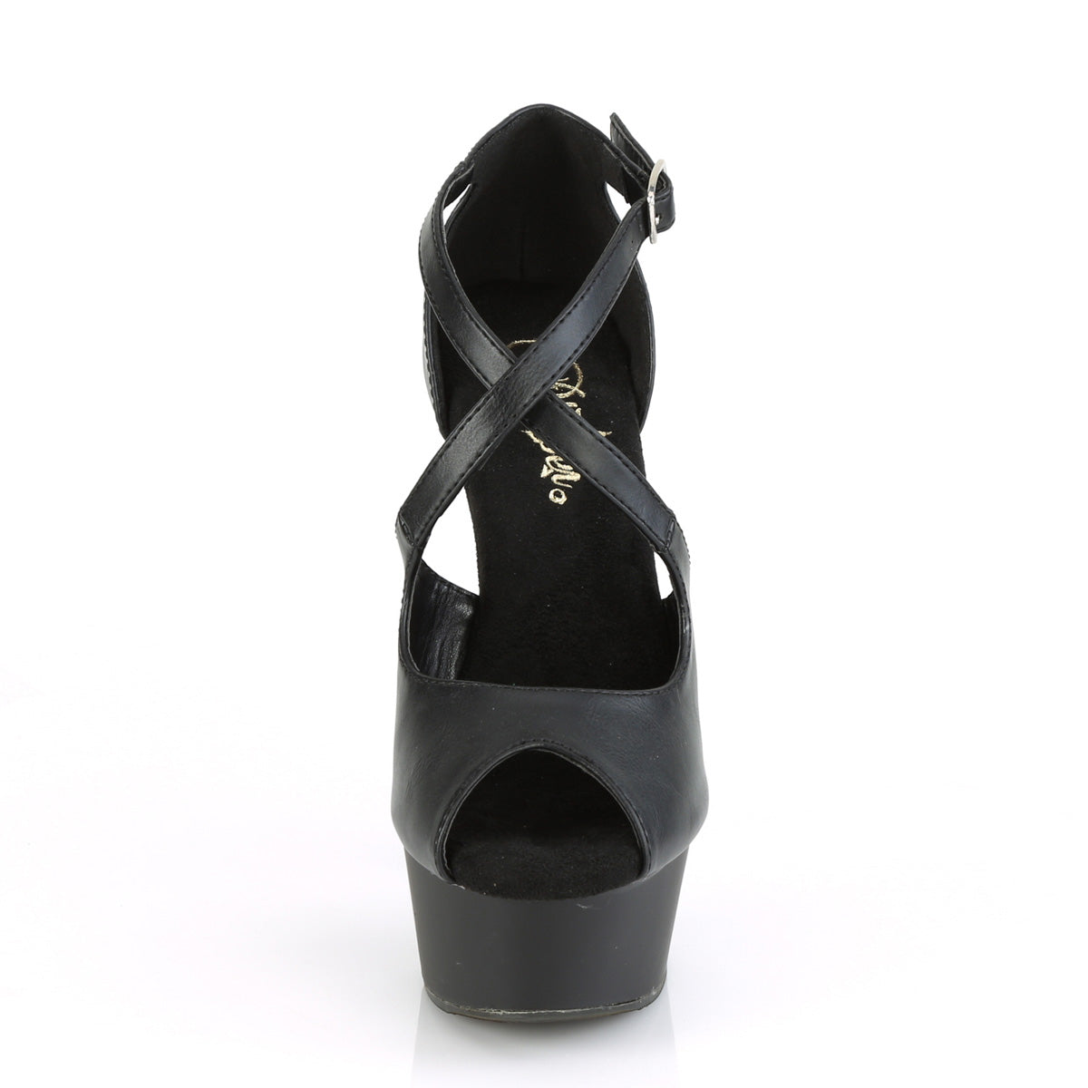 DELIGHT-621 *6" Heel, 1 3/4" PF Peep Toe Criss Cross Sandal