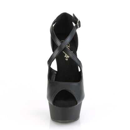 DELIGHT-621 *6" Heel, 1 3/4" PF Peep Toe Criss Cross Sandal