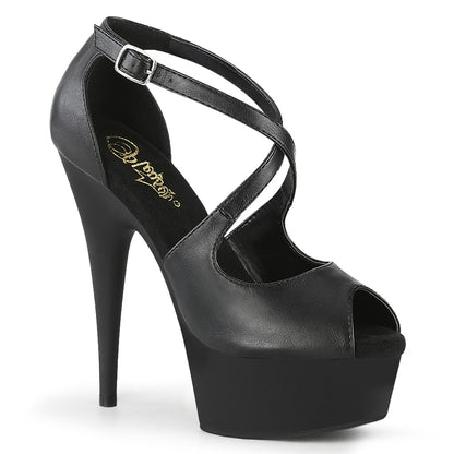 DELIGHT-621 *6" Heel, 1 3/4" PF Peep Toe Criss Cross Sandal
