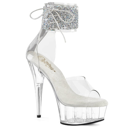 DELIGHT-624RS-02 *6" Heel, 1 3/4" PF RS Ankle Cuff Sandal, Back Zip