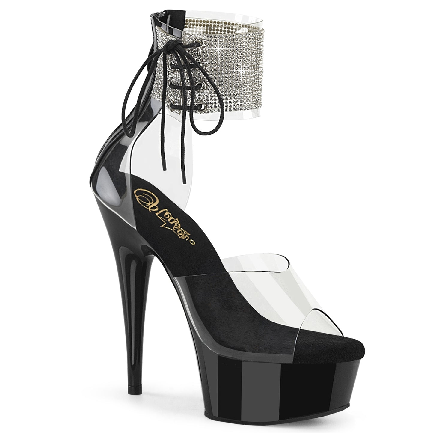 DELIGHT-624RS *6" Heel, 1 3/4" PF RS Ankle Cuff Sandal, Back Zip