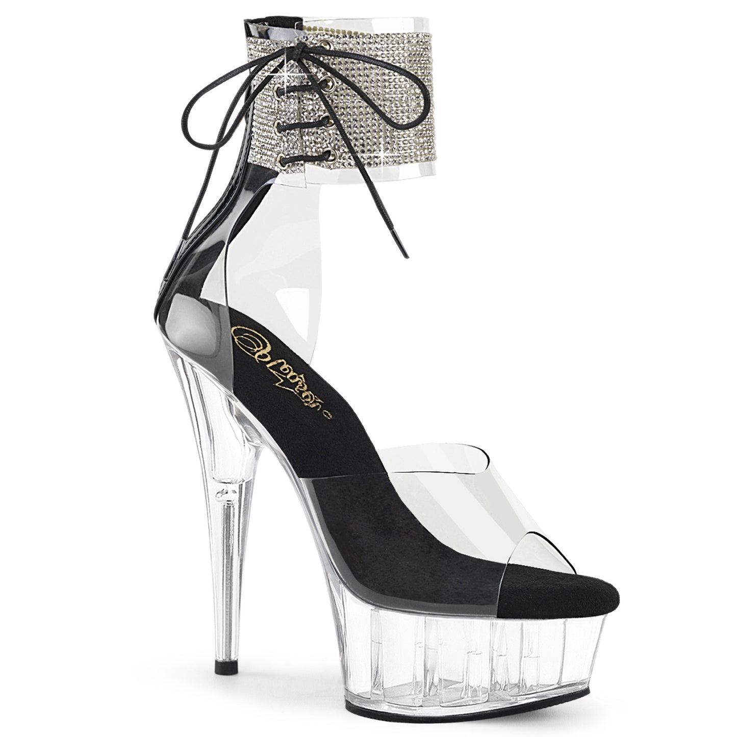 DELIGHT-624RS *6" Heel, 1 3/4" PF RS Ankle Cuff Sandal, Back Zip