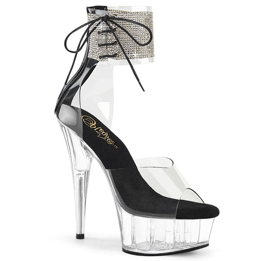 DELIGHT-624RS *6" Heel, 1 3/4" PF RS Ankle Cuff Sandal, Back Zip