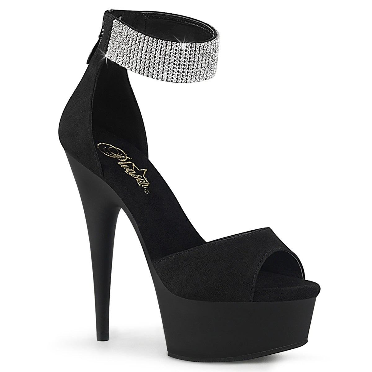 DELIGHT-625 6" Heel, 1 3/4" PF d'Orsay Sandal w/ RS, Back Zip
