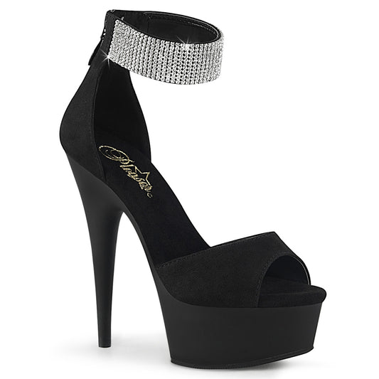DELIGHT-625 6" Heel, 1 3/4" PF d'Orsay Sandal w/ RS, Back Zip
