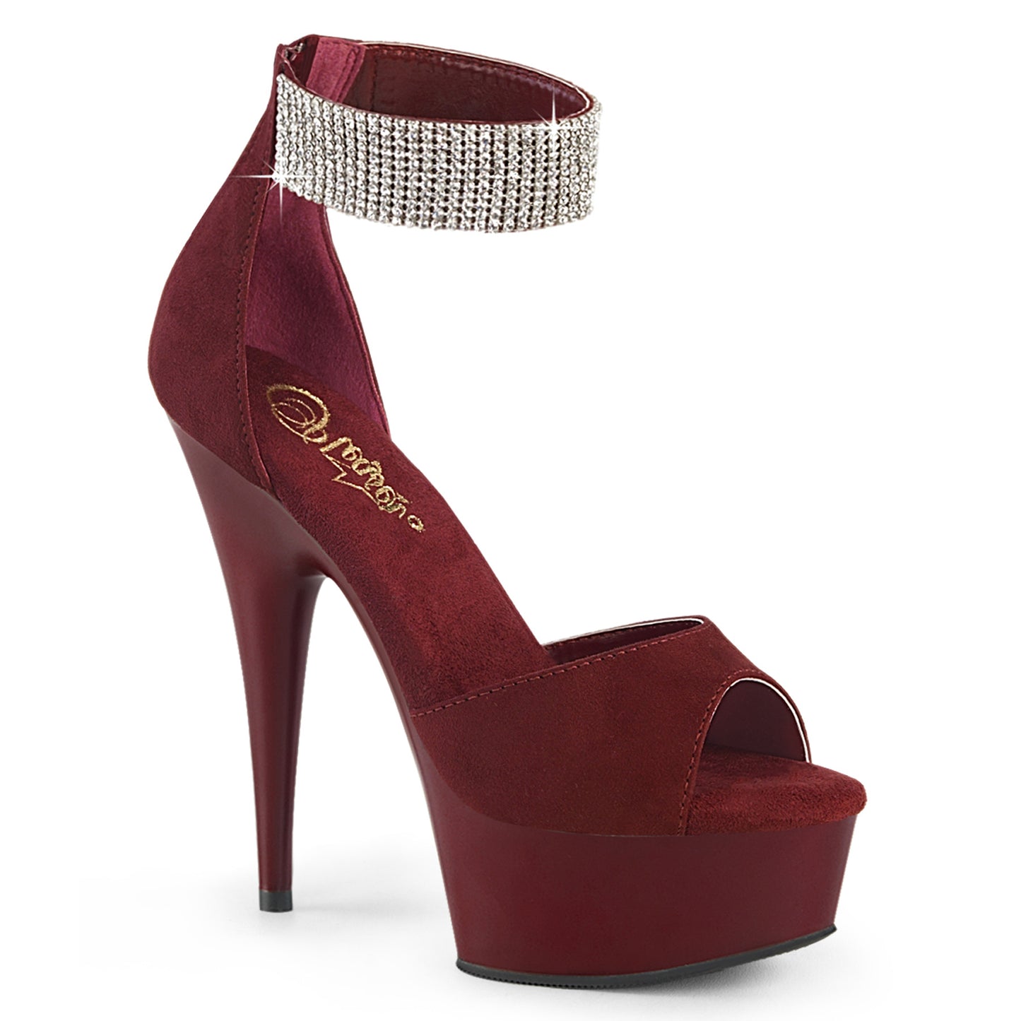 DELIGHT-625 6" Heel, 1 3/4" PF d'Orsay Sandal w/ RS, Back Zip
