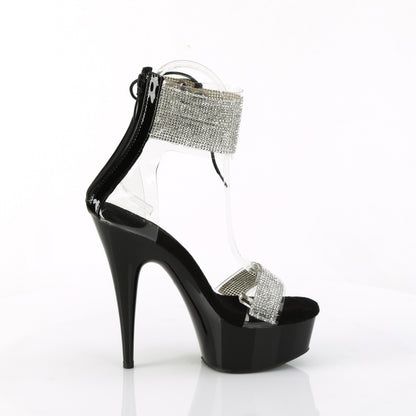 DELIGHT-627RS 6" Heel, 1 3/4" PF Ankle Cuff Sandal w/RS, Back Zip