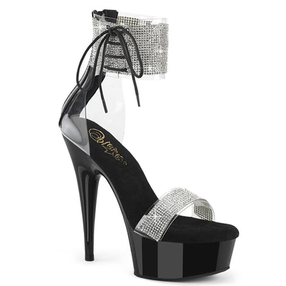 DELIGHT-627RS 6" Heel, 1 3/4" PF Ankle Cuff Sandal w/RS, Back Zip