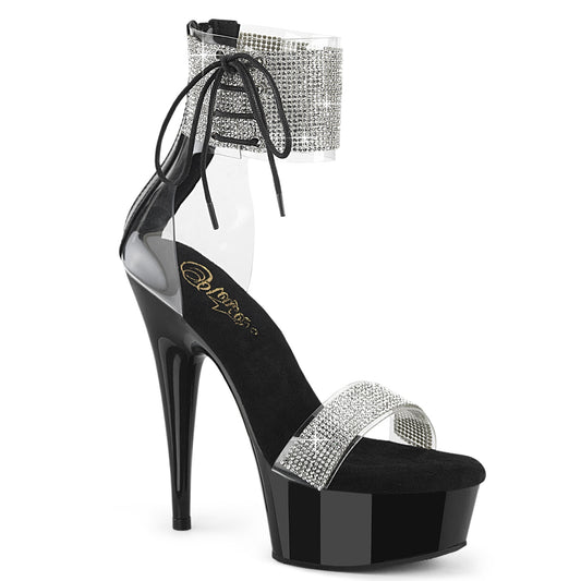 DELIGHT-627RS 6" Heel, 1 3/4" PF Ankle Cuff Sandal w/RS, Back Zip