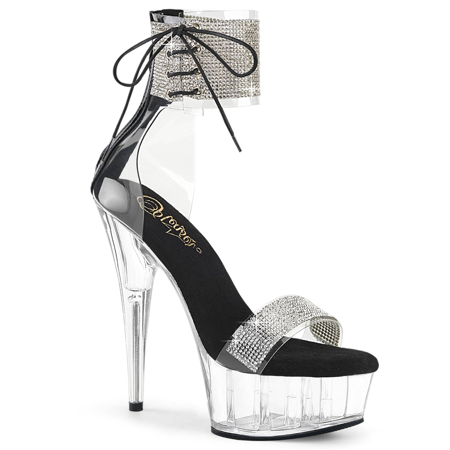 DELIGHT-627RS 6" Heel, 1 3/4" PF Ankle Cuff Sandal w/RS, Back Zip