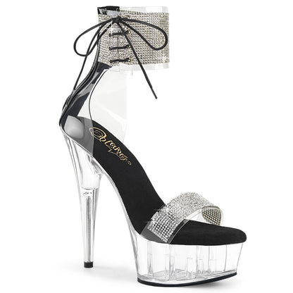 DELIGHT-627RS 6" Heel, 1 3/4" PF Ankle Cuff Sandal w/RS, Back Zip