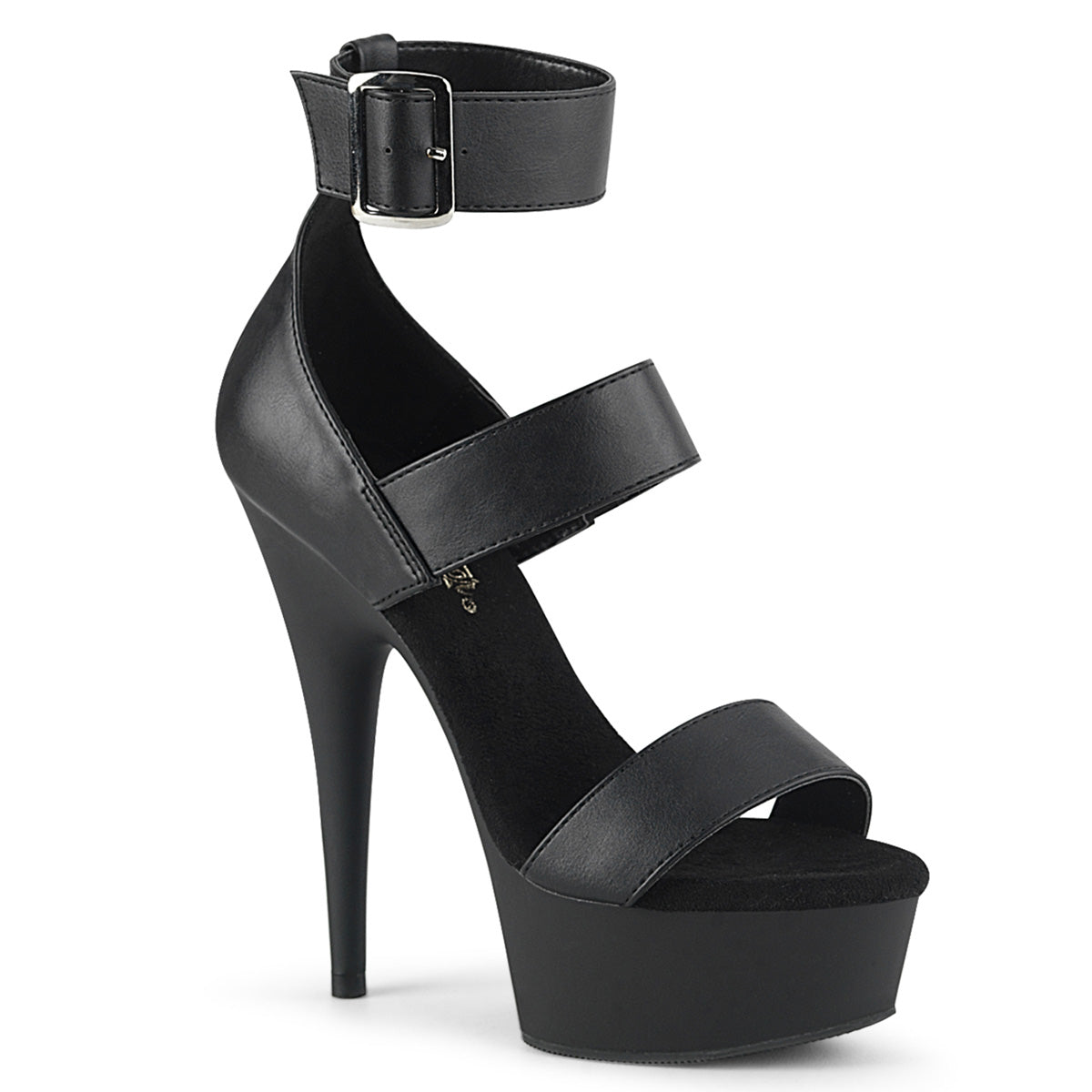 DELIGHT-629 *6" Heel,1 3/4" PF Close Back Triple Band Ankle Strap Sandal
