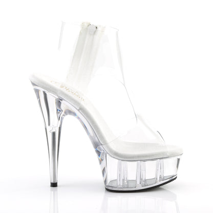 DELIGHT-633 *6" Heel, 1 3/4" PF T-Strap Bootie Sandal, Back Zip