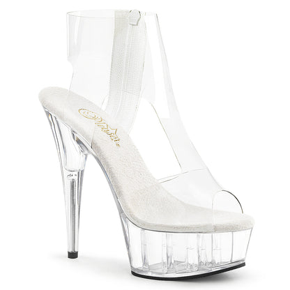 DELIGHT-633 *6" Heel, 1 3/4" PF T-Strap Bootie Sandal, Back Zip