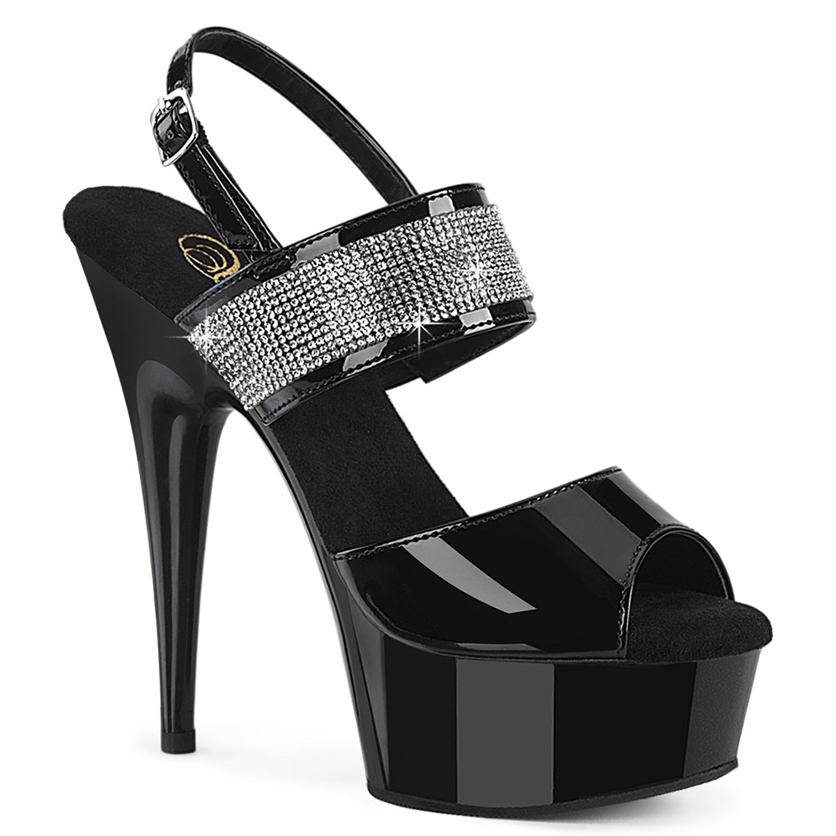 DELIGHT-639 6" Heel, 1 3/4" PF Sling Back Ankle Strap Sandal