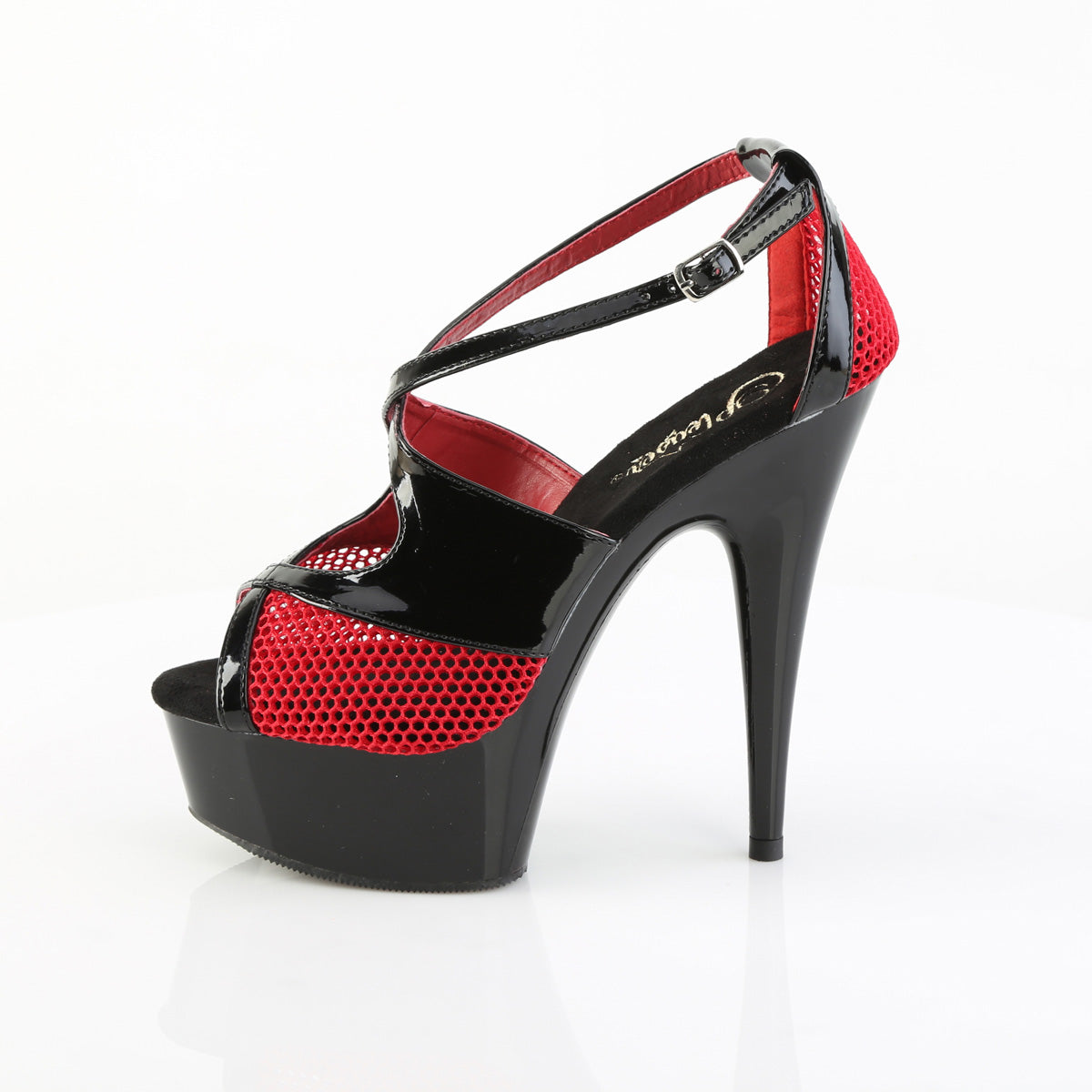 DELIGHT-652-1 *6" Heel, 1 3/4" PF Two Tone Peep Toe Criss-Cross Sandal