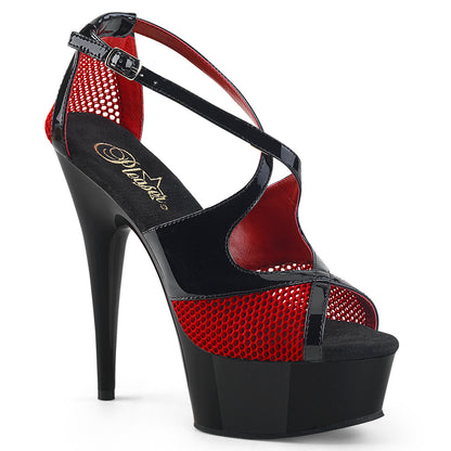DELIGHT-652-1 *6" Heel, 1 3/4" PF Two Tone Peep Toe Criss-Cross Sandal