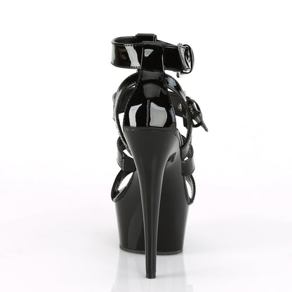DELIGHT-658 6" Heel, 1 3/4" PF Strappy T-Strap Close Back Sandal