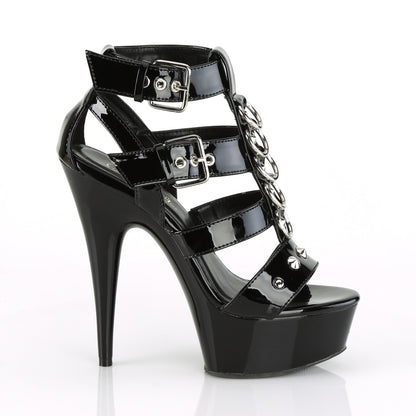 DELIGHT-658 6" Heel, 1 3/4" PF Strappy T-Strap Close Back Sandal