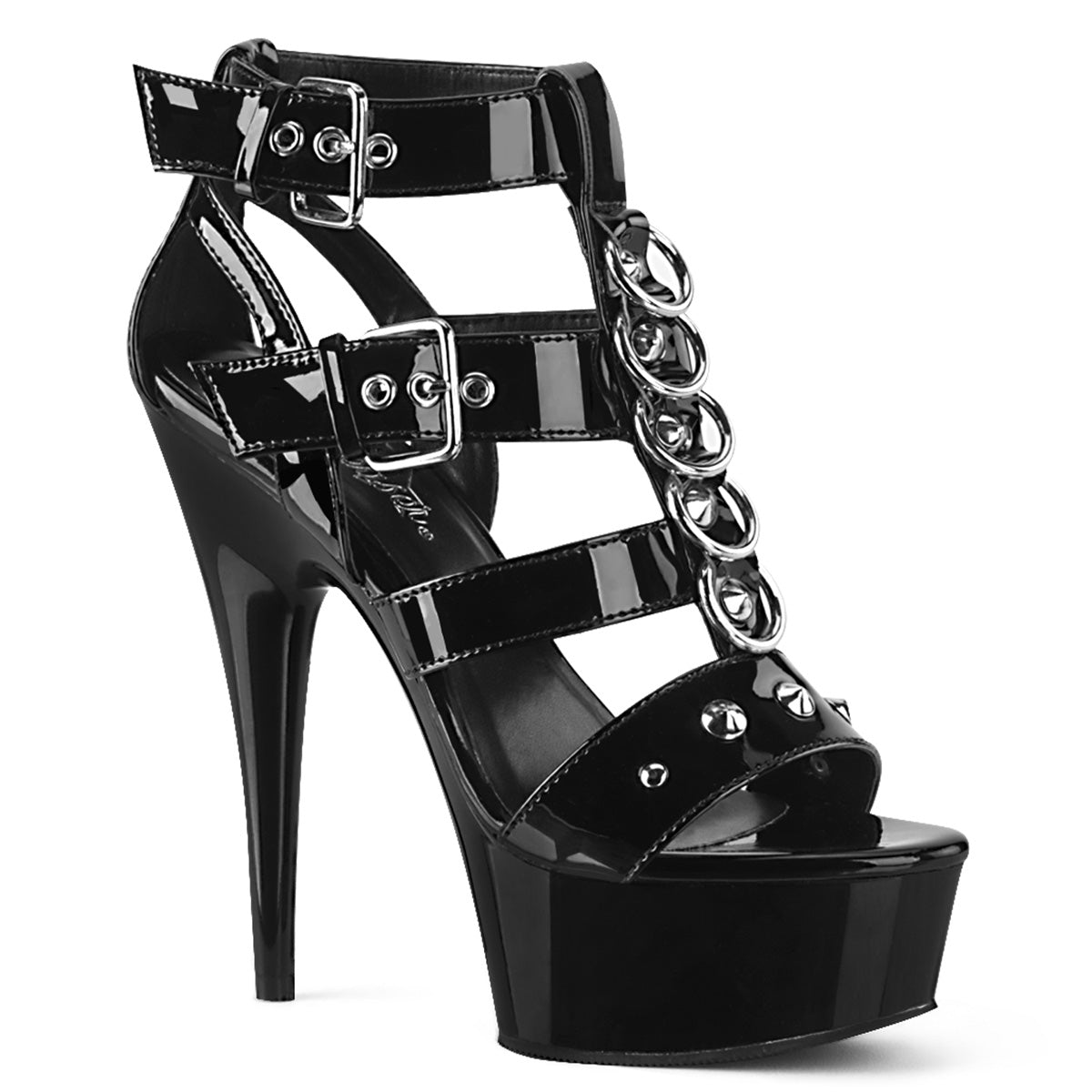DELIGHT-658 6" Heel, 1 3/4" PF Strappy T-Strap Close Back Sandal