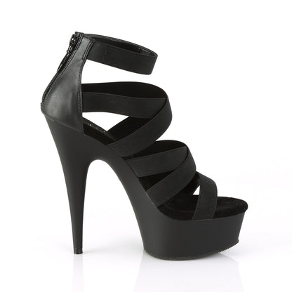 DELIGHT-659 6" Heel, 1 3/4" PF Double Criss Cross Sandal, Back Zip