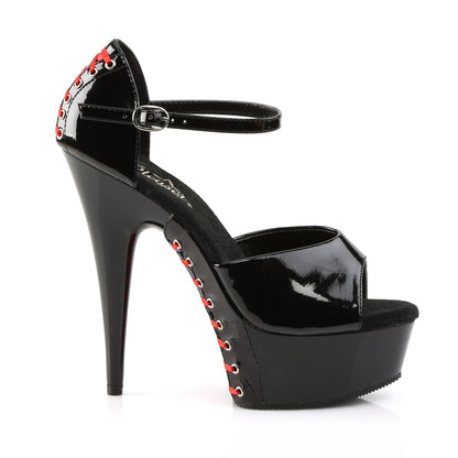 DELIGHT-660FH 6" Heel, 1 3/4" PF d'Orsay Sandal w/ Corset Lacing