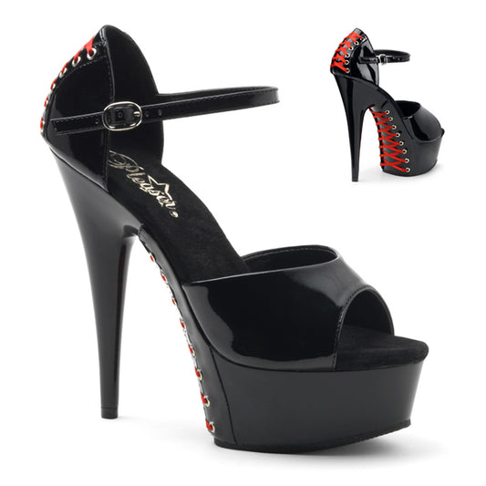 DELIGHT-660FH 6" Heel, 1 3/4" PF d'Orsay Sandal w/ Corset Lacing