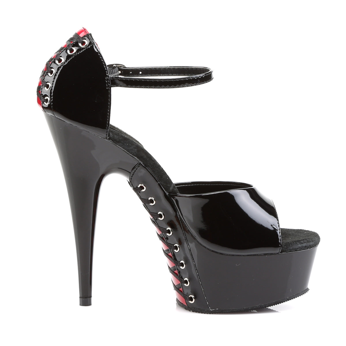DELIGHT-660FH 6" Heel, 1 3/4" PF d'Orsay Sandal w/ Corset Lacing