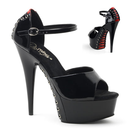 DELIGHT-660FH 6" Heel, 1 3/4" PF d'Orsay Sandal w/ Corset Lacing