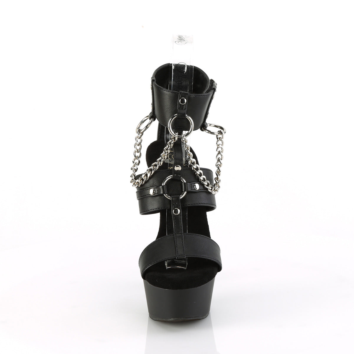 DELIGHT-661 6" Heel, 1 3/4" PF 3 Band T-Strap Ankle Strap Sandal