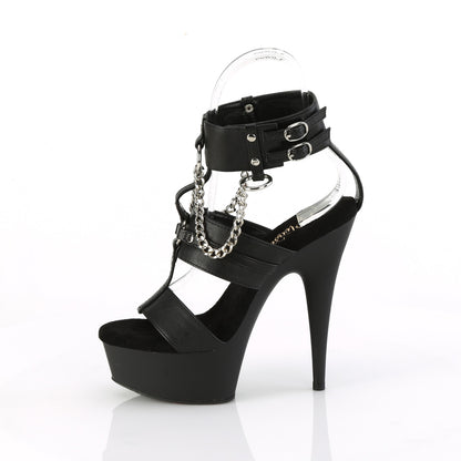 DELIGHT-661 6" Heel, 1 3/4" PF 3 Band T-Strap Ankle Strap Sandal