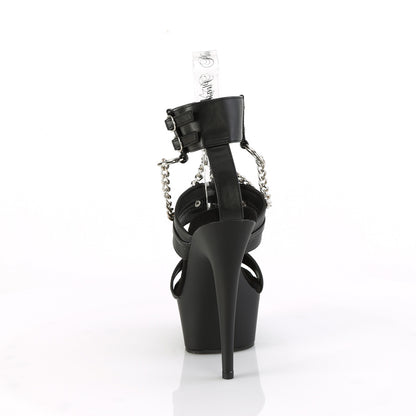 DELIGHT-661 6" Heel, 1 3/4" PF 3 Band T-Strap Ankle Strap Sandal