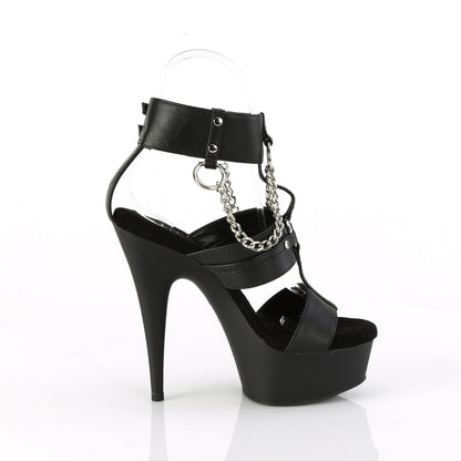 DELIGHT-661 6" Heel, 1 3/4" PF 3 Band T-Strap Ankle Strap Sandal