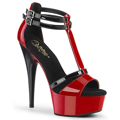 DELIGHT-663 6" Heel, 1 3/4" PF Two Tone T-Strap Ankle Strap Sandal