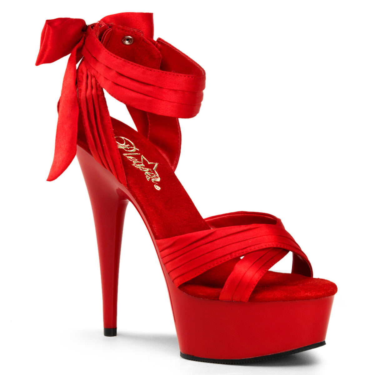 DELIGHT-668 6" Heel, 1 3/4" PF Criss-Cross Straps Close Back Sandal
