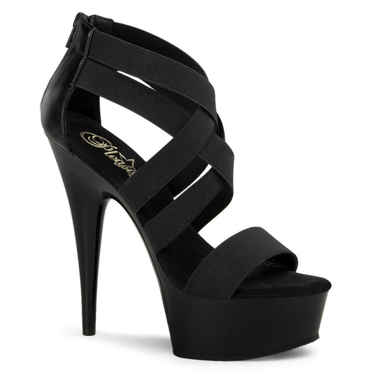 DELIGHT-669 6" Heel, 1 3/4" PF Cross Close Back Sandal, Back Zip