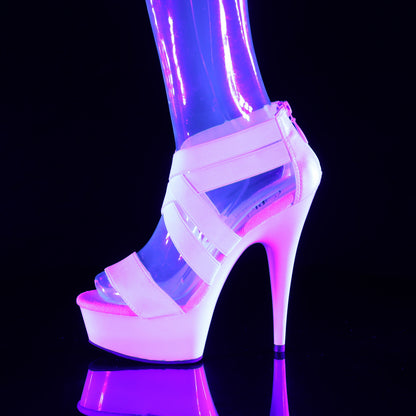DELIGHT-669 *6" Heel, 1 3/4" PF Criss Cross Sandal, Back Zip
