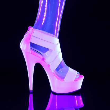 DELIGHT-669 *6" Heel, 1 3/4" PF Criss Cross Sandal, Back Zip