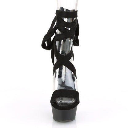 DELIGHT-671 6" Heel, 1 3/4" PF Criss Cross Ankle Wrap Sandal