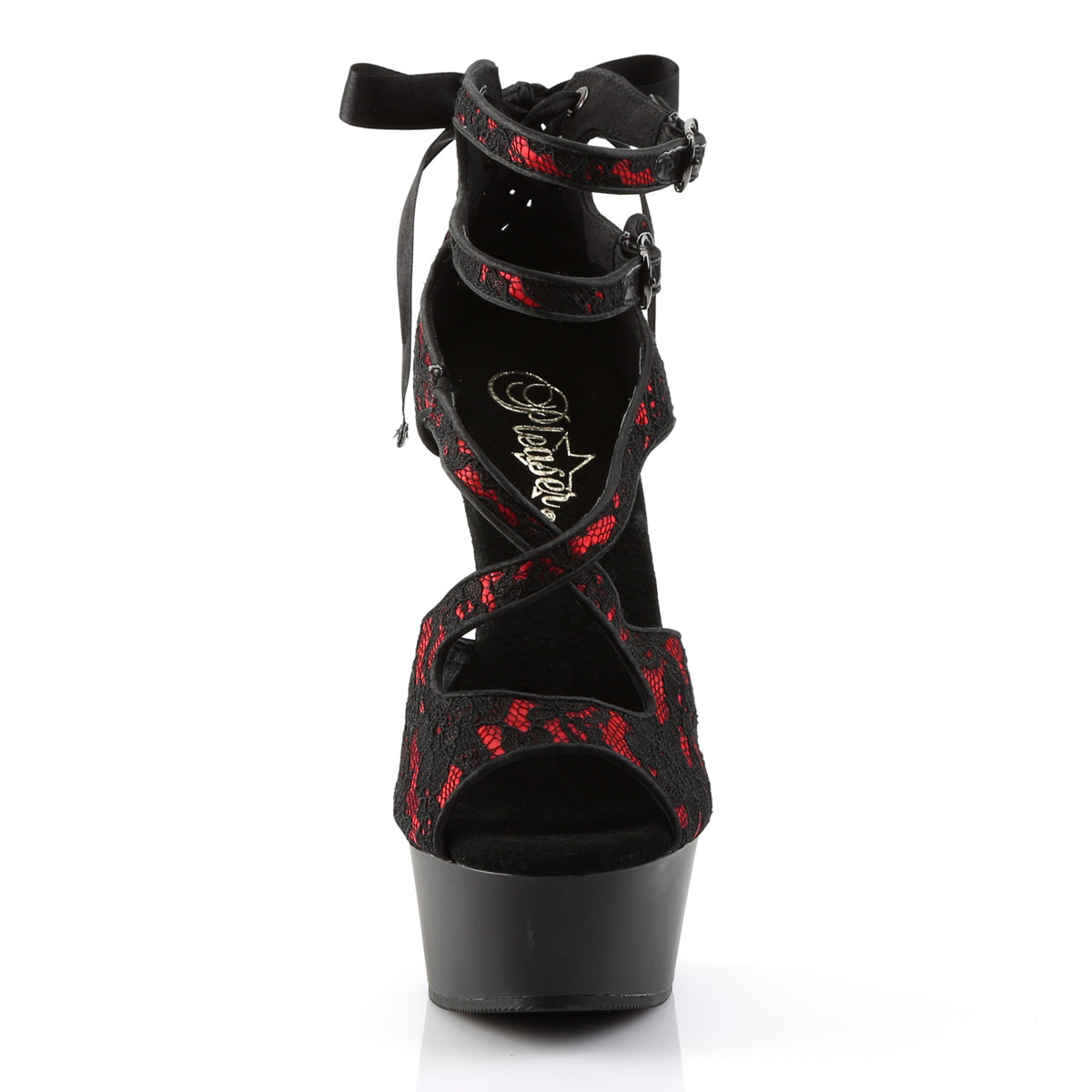 DELIGHT-678LC 6" Heel, 1 3/4" PF Criss Cross Double Ankle Strap Sandal