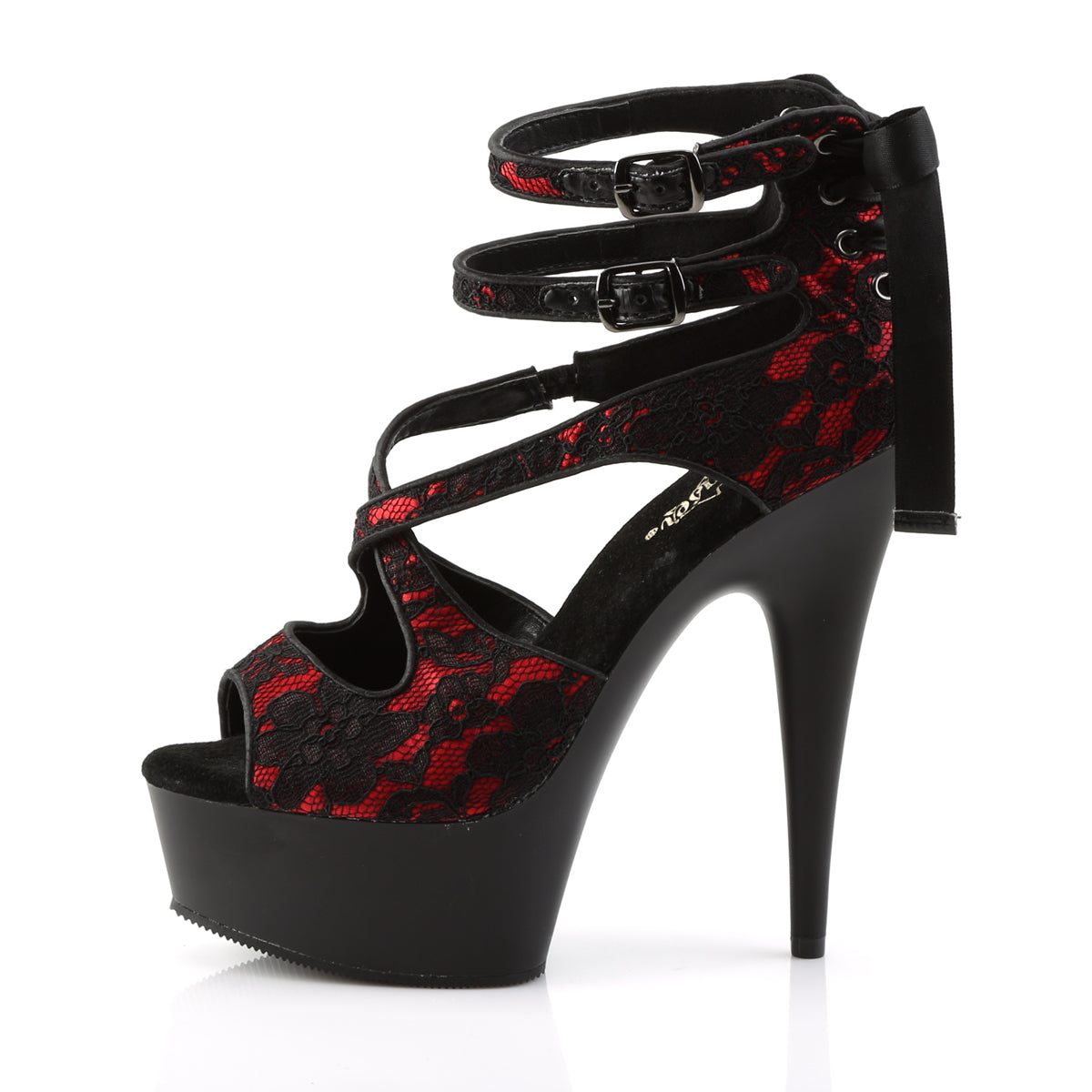DELIGHT-678LC 6" Heel, 1 3/4" PF Criss Cross Double Ankle Strap Sandal