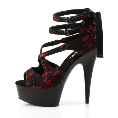 DELIGHT-678LC 6" Heel, 1 3/4" PF Criss Cross Double Ankle Strap Sandal