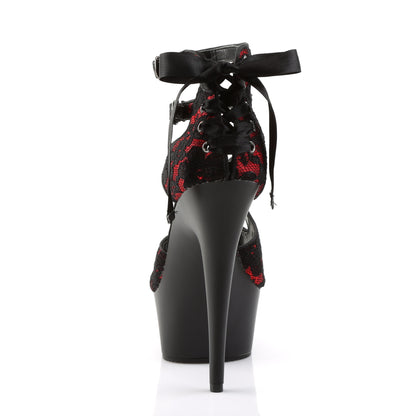DELIGHT-678LC 6" Heel, 1 3/4" PF Criss Cross Double Ankle Strap Sandal