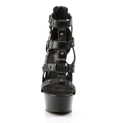 DELIGHT-682 *6" Heel, 1 3/4" PF Cage Sandal w/ Metal Studs Detail
