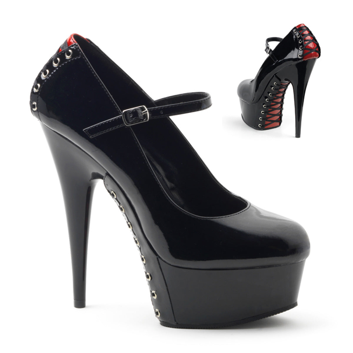 DELIGHT-687FH 6" Heel, 1 3/4" PF Maryjane Pump