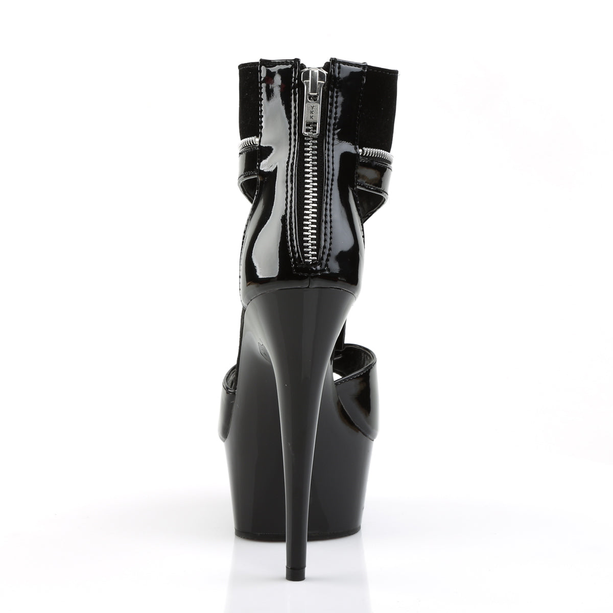 DELIGHT-690 *6" Heel, 1 3/4" PF Peep Toe T-Strap Sandal Bootie, Back Zip