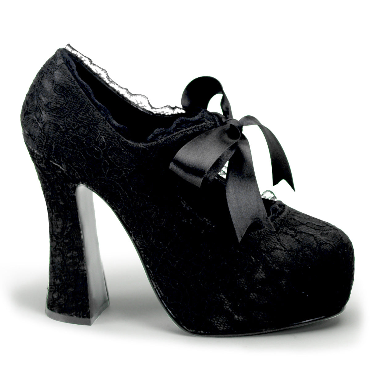 DEMON-11 5" Concealed PF MJ Pump w/ Lace Overlay & Bow
